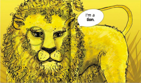 interior page of I Spy With My Little Eye: "I'm a lion."