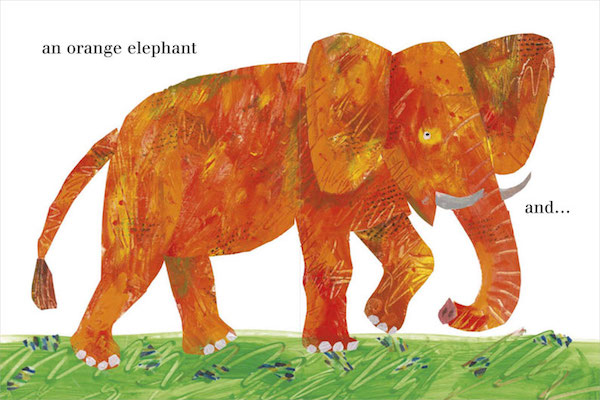 interior page for The Artist Who Painted a Blue Horse by Eric Carle:""
